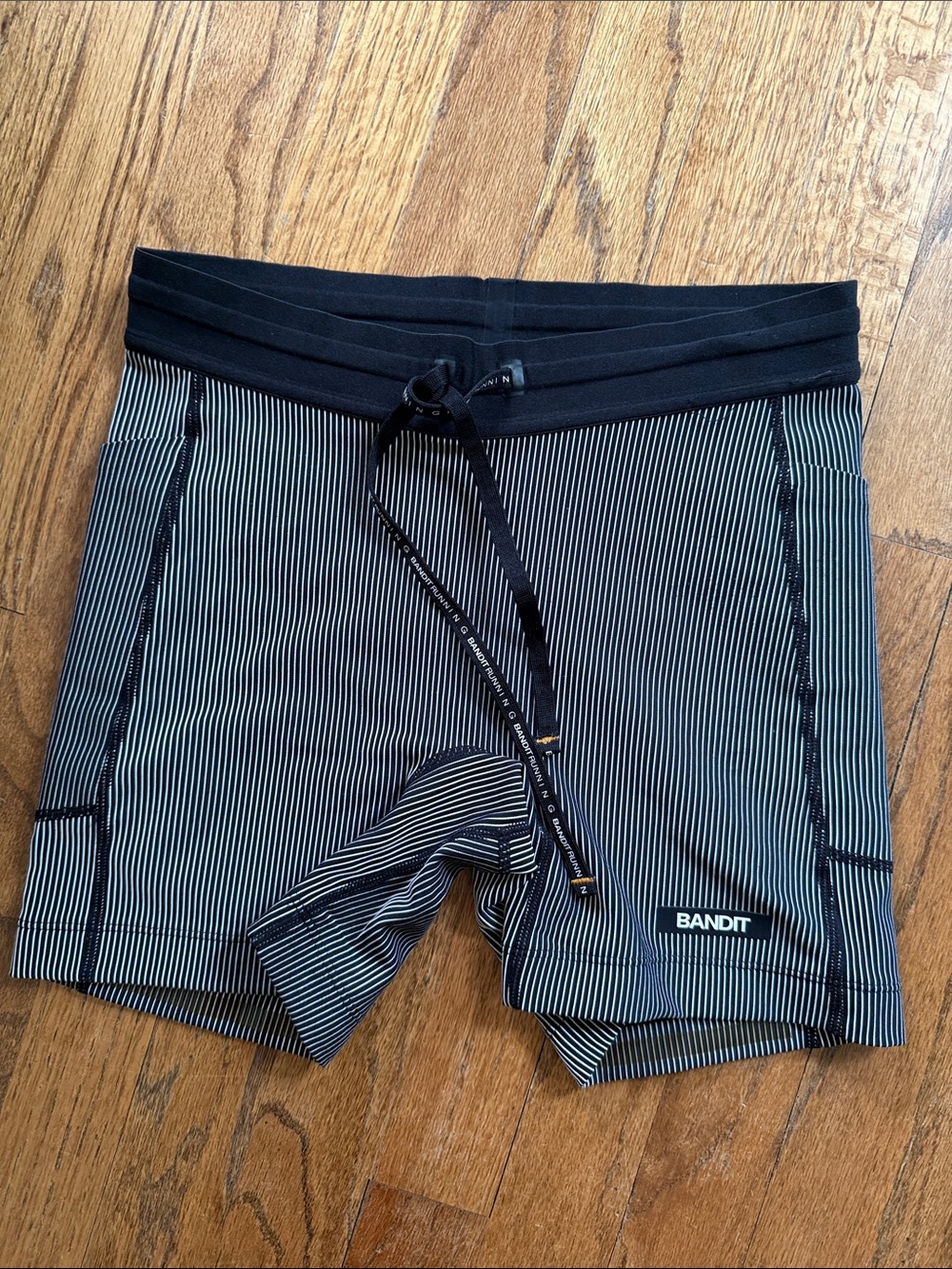 Bandit Women's Black White Stripe Cadence Athletic 3” Shorts